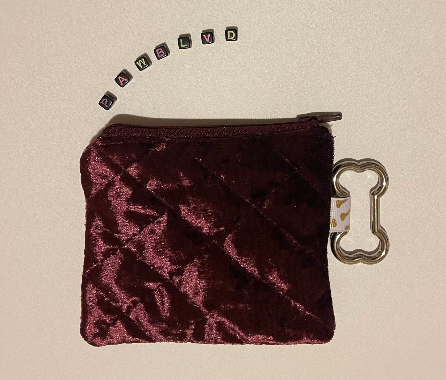 Balloon Dog - Poopie Bag Holder - Quilted Velvet Pouch