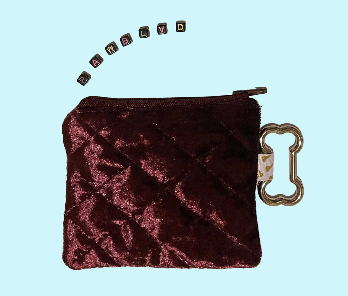 Corgi Poopie Bag Holder - Quilted Velvet Pouch
