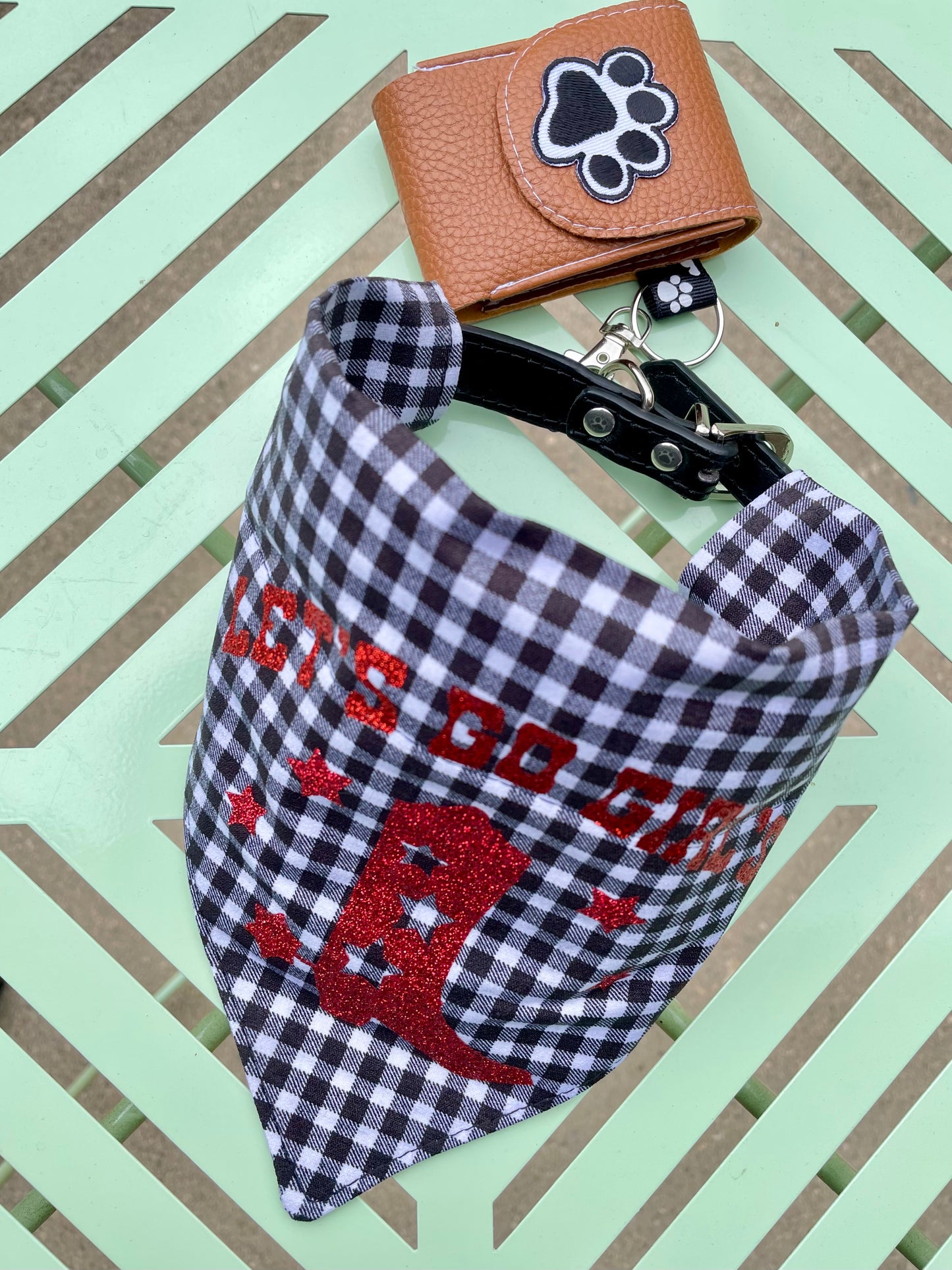 Let’s Go Girl’s Reversible Dog Bandana 🐾🤠