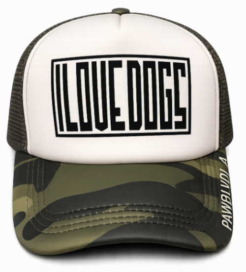 I Love Dogs Camo Trucker Hat