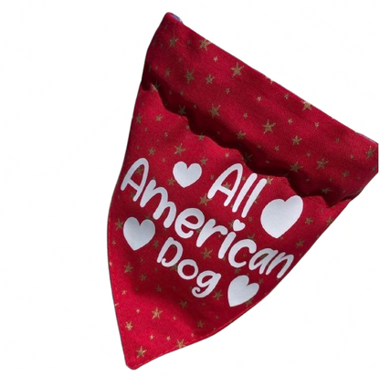 All American Patriotic Dog Bandana - Reversible