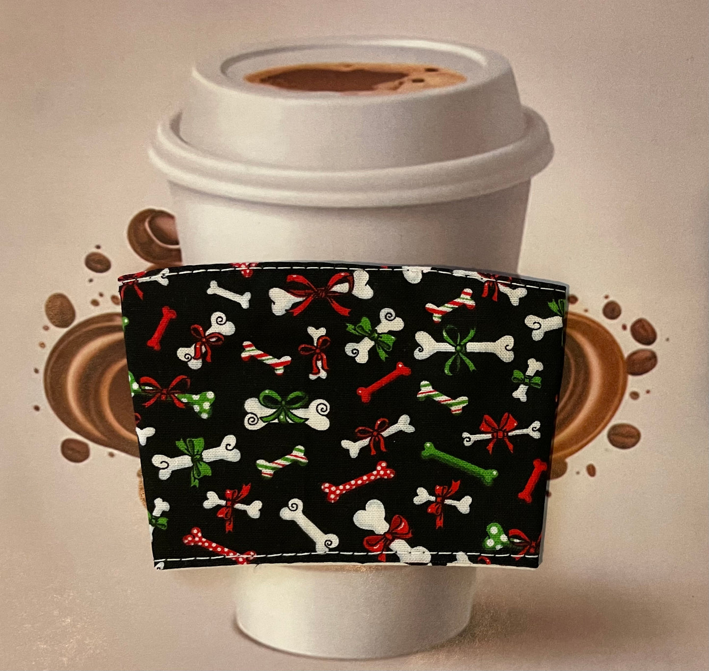 Christmas Coffee Cup Cozies - Reversible