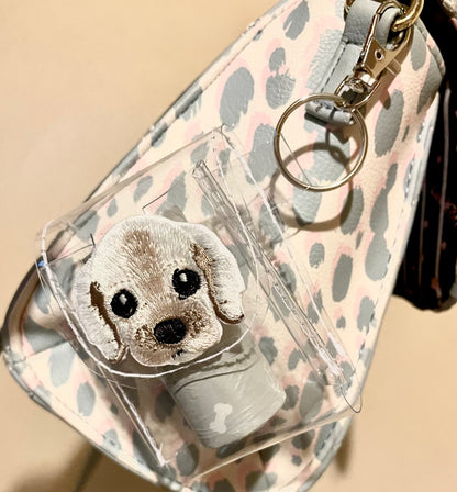 Ultra Clear Poop Bag Holder With Key Ring & Clip