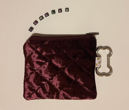 Balloon Dog Poopie Bag Holder - Quilted Velvet Pouch