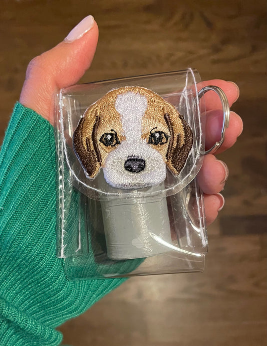 Clear Poop Bag Holder With Key ring & Clip