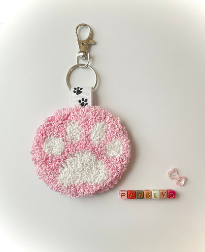 Paw Print Keychains - Punch Needle Hand Crafted