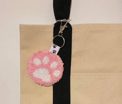 Paw Print Keychains - Punch Needle Hand Crafted