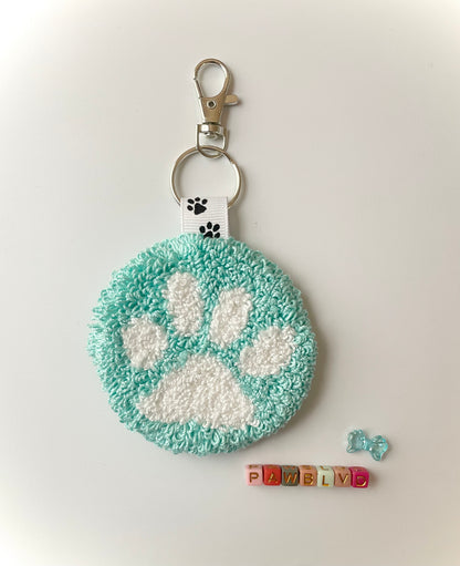 Paw Print Keychains - Punch Needle Hand Crafted