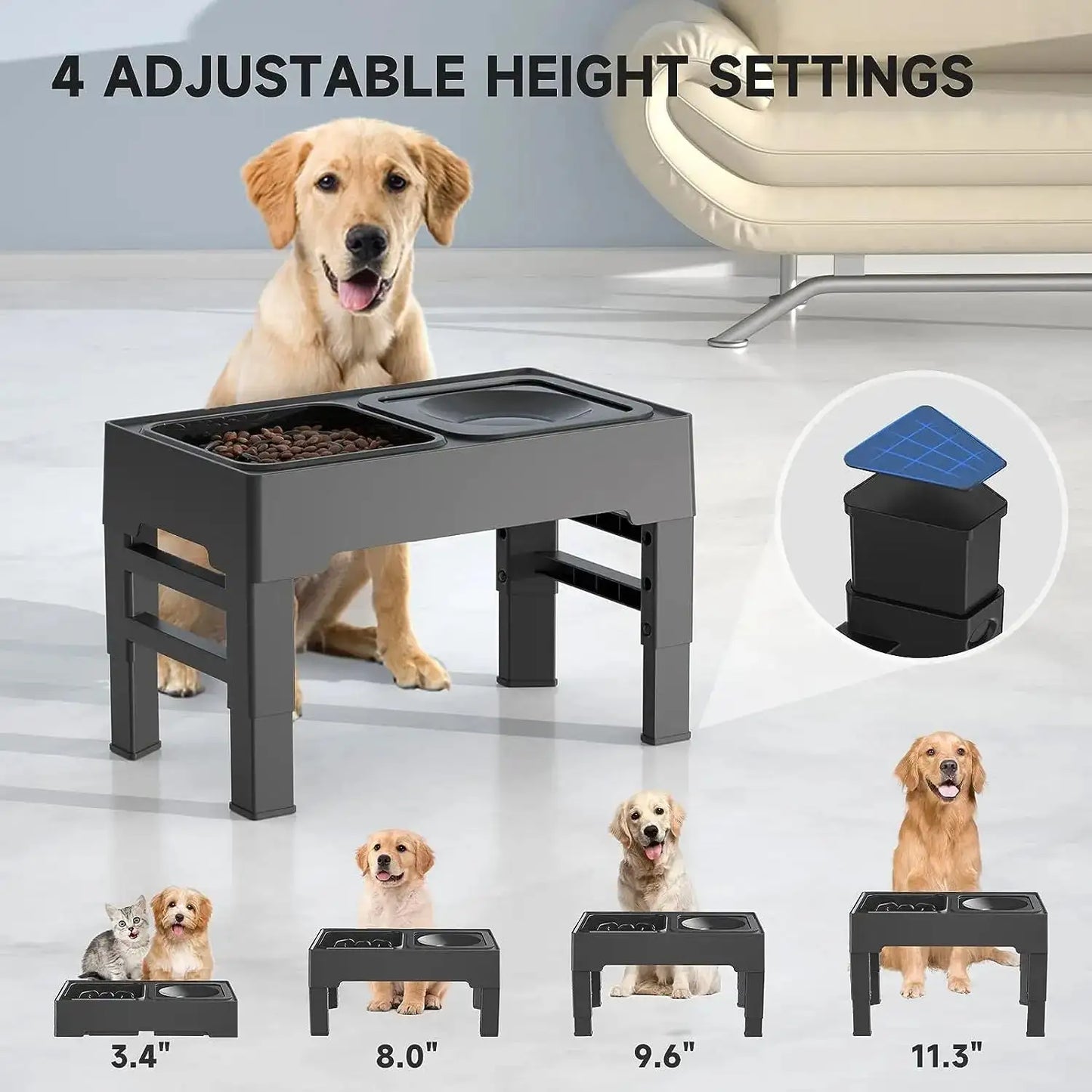 Adjustable Food and Water Bowl Collection